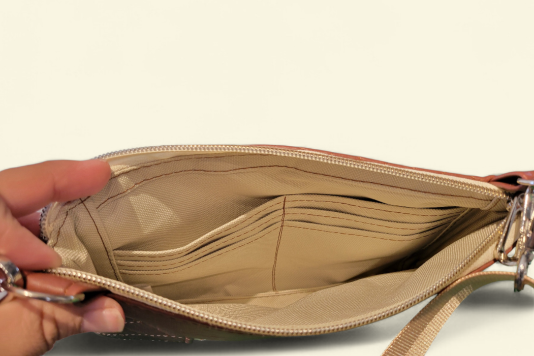 Zippy C Crossbody Brown Quilted
