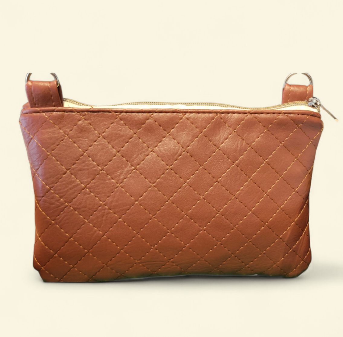 Zippy C Crossbody Brown Quilted