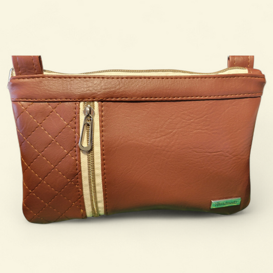 Zippy C Crossbody Brown Quilted